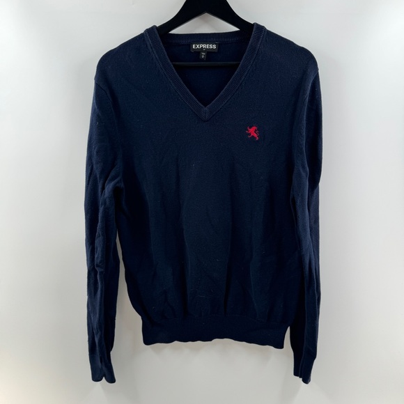 Express Other - Express Men’s Navy Blue V-Neck Sweater Size Medium 100% Cotton